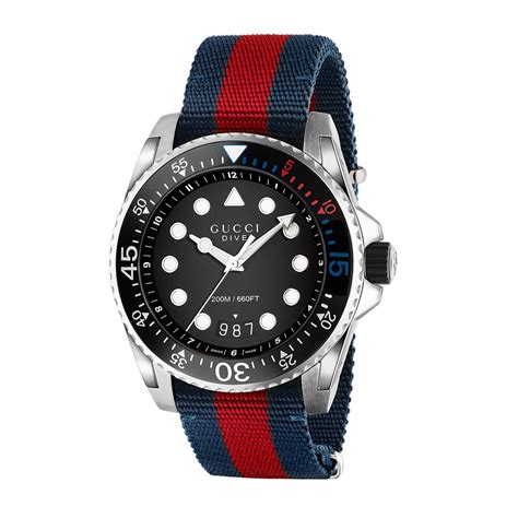 gucci watch blue and red|Gucci watch blue face.